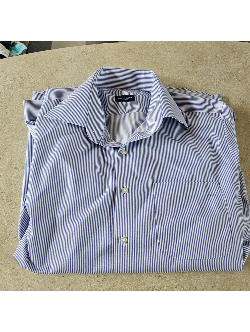 Proper Cloth Men's Non-Iron Bengal Stripe Dress Shirt